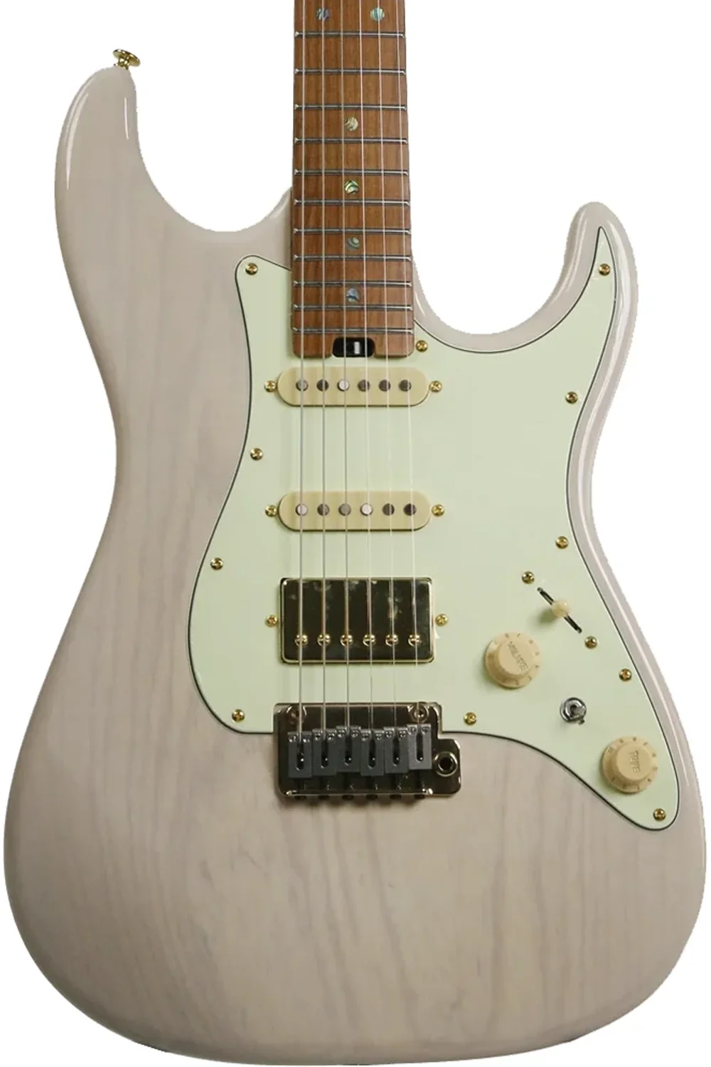 Soloking MS-1 Classic Ash FMN in White Blonde with Roasted Flame Maple Neck Nafiri Special Run