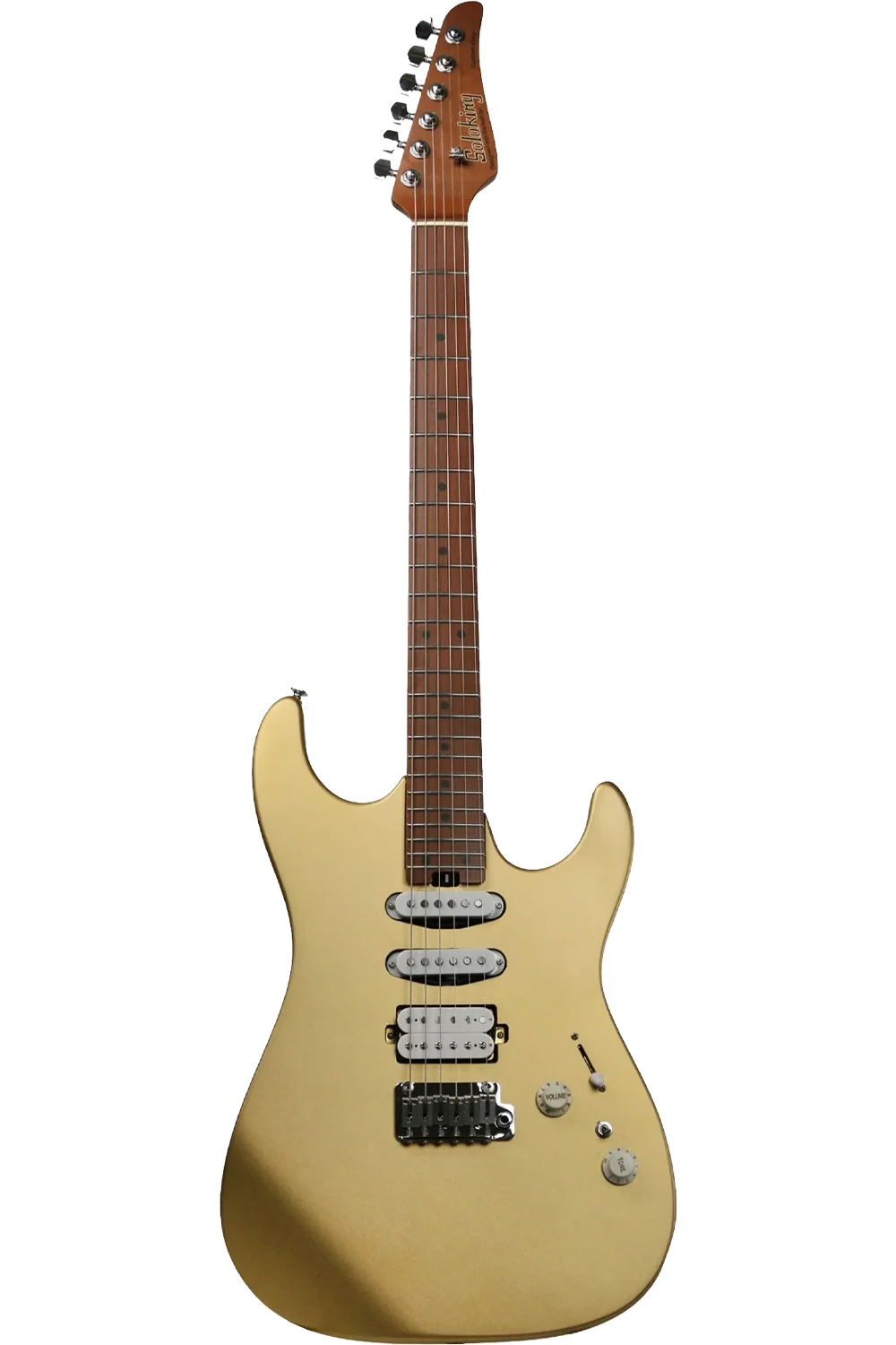 Soloking MS-1 Custom 24 HSS Flat Top in Satin Shoreline Gold 3