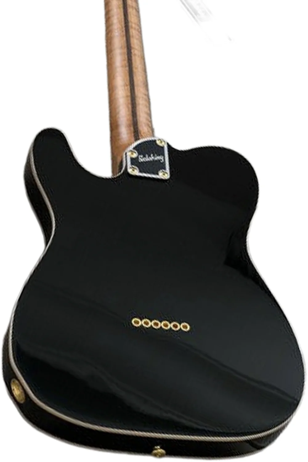 Soloking MT-1G FM MKII With Roasted Flame Maple Neck in Black Beauty 2